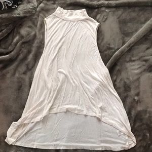 Mock Neck White Tank Top